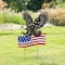 Glitzhome® 29.75" Patriotic Americana Metal Eagle Silhouette with Flag Garden Yard Stake
